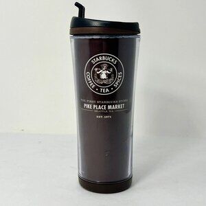 RARE [2011] FIRST STORE Pike Place Market STARBUCKS Brown 16oz Travel Tumbler